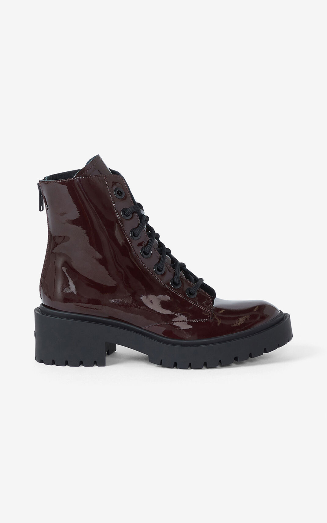 Kenzo Pike lace up Läder ankle Stövlar Dam | 61709-LSHE